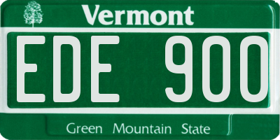 VT license plate EDE900