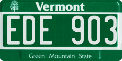 VT license plate EDE903
