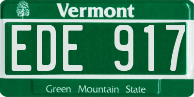 VT license plate EDE917