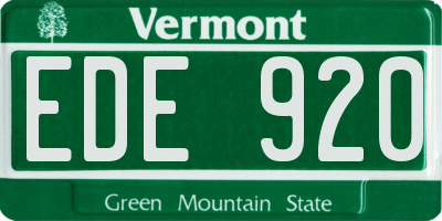 VT license plate EDE920