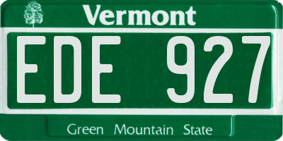 VT license plate EDE927