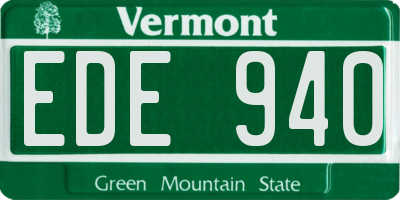 VT license plate EDE940
