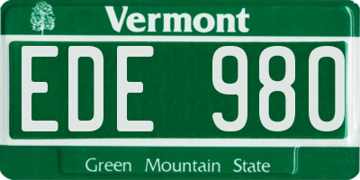 VT license plate EDE980