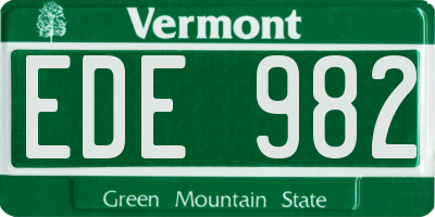 VT license plate EDE982