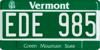 VT license plate EDE985