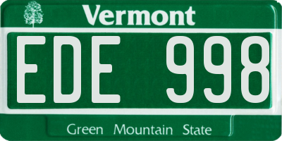 VT license plate EDE998