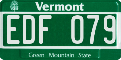 VT license plate EDF079