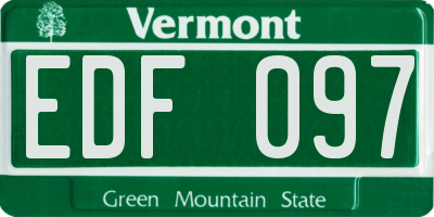 VT license plate EDF097