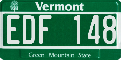VT license plate EDF148