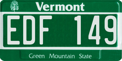 VT license plate EDF149
