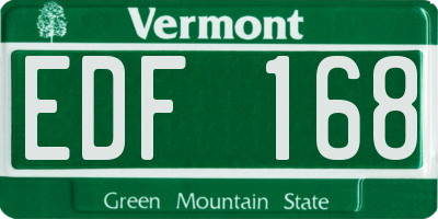 VT license plate EDF168