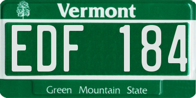 VT license plate EDF184