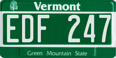 VT license plate EDF247
