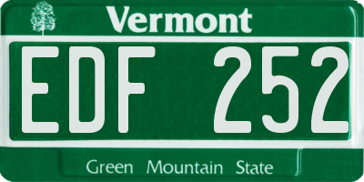 VT license plate EDF252