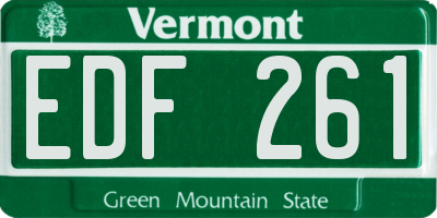 VT license plate EDF261