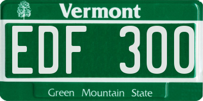VT license plate EDF300