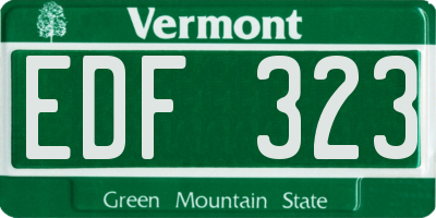 VT license plate EDF323