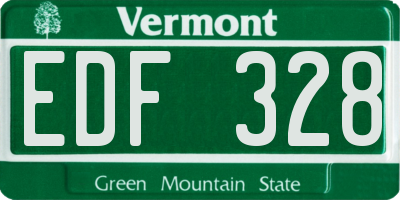 VT license plate EDF328