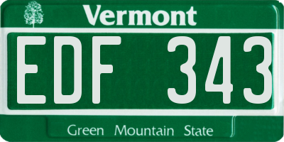 VT license plate EDF343