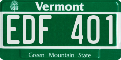 VT license plate EDF401