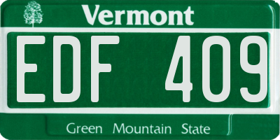 VT license plate EDF409