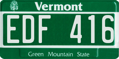 VT license plate EDF416