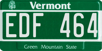 VT license plate EDF464
