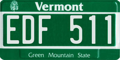 VT license plate EDF511