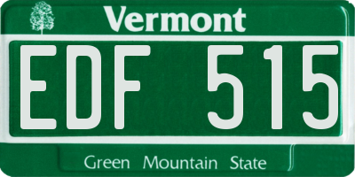 VT license plate EDF515