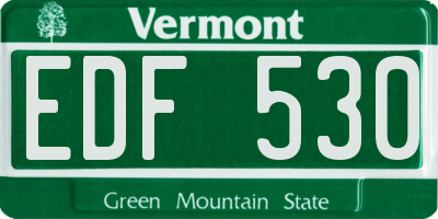 VT license plate EDF530