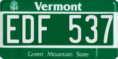 VT license plate EDF537