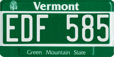 VT license plate EDF585