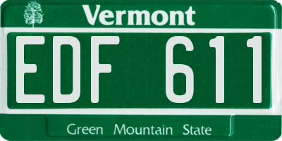 VT license plate EDF611