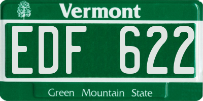 VT license plate EDF622