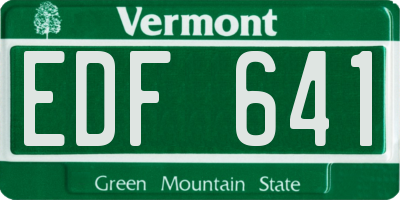 VT license plate EDF641