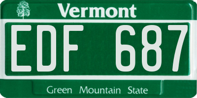 VT license plate EDF687