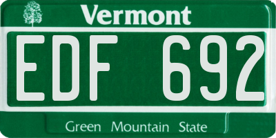 VT license plate EDF692