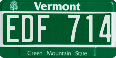 VT license plate EDF714