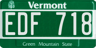 VT license plate EDF718