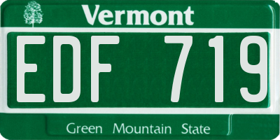 VT license plate EDF719