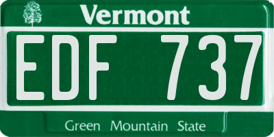 VT license plate EDF737