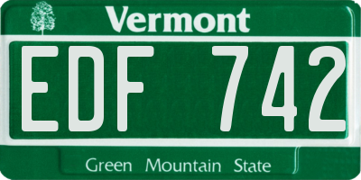 VT license plate EDF742