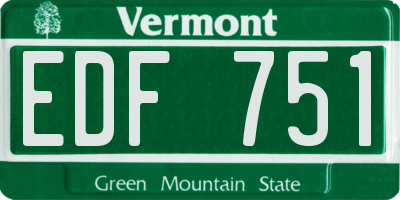VT license plate EDF751