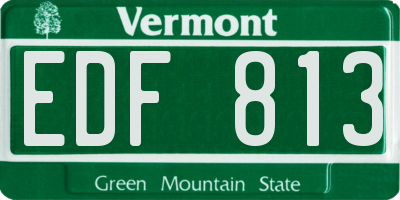 VT license plate EDF813