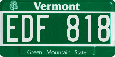 VT license plate EDF818