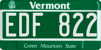 VT license plate EDF822