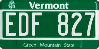 VT license plate EDF827