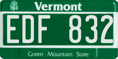 VT license plate EDF832