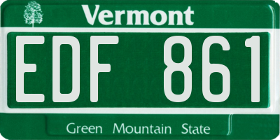 VT license plate EDF861