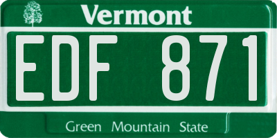 VT license plate EDF871